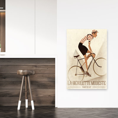 «Vintage French Cyclist Retro», art mural rétro