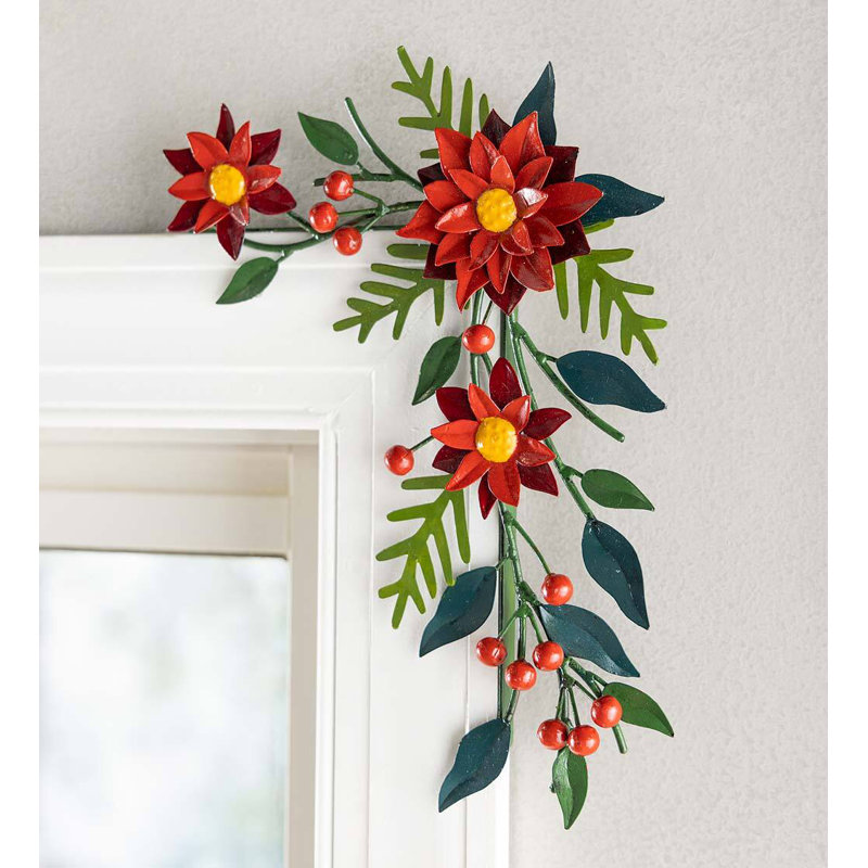 Poinsettia Holiday Corner pour une décoration facile, H 1,75 po x l 9 po x P 13 po