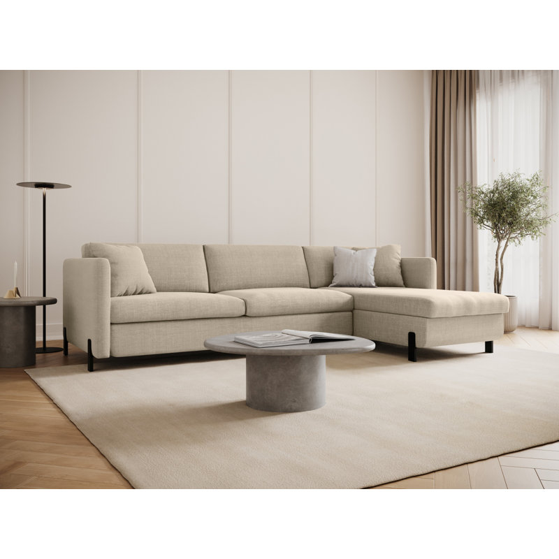 Bejna 3 Seater Sofa Bed, Beige, Right Hand Facing, 80cm H x 280cm W x 170cm D