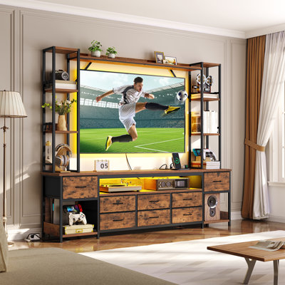Otylie 85" Large TV Stand with Power Outlets to 65 Inches