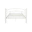 Lit double moderne en métal - blanc, fabrication en acier robuste pour la durabilité, silencieux et stable, facile à assembler, aucun sommier requis, convient à un matelas de 8 pouces ou plus épais, capacité de 600 lb avec