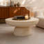 Table de bout blanche en faux marbre avec housse de pluie, idéale pour une utilisation intérieure et extérieure-424234449