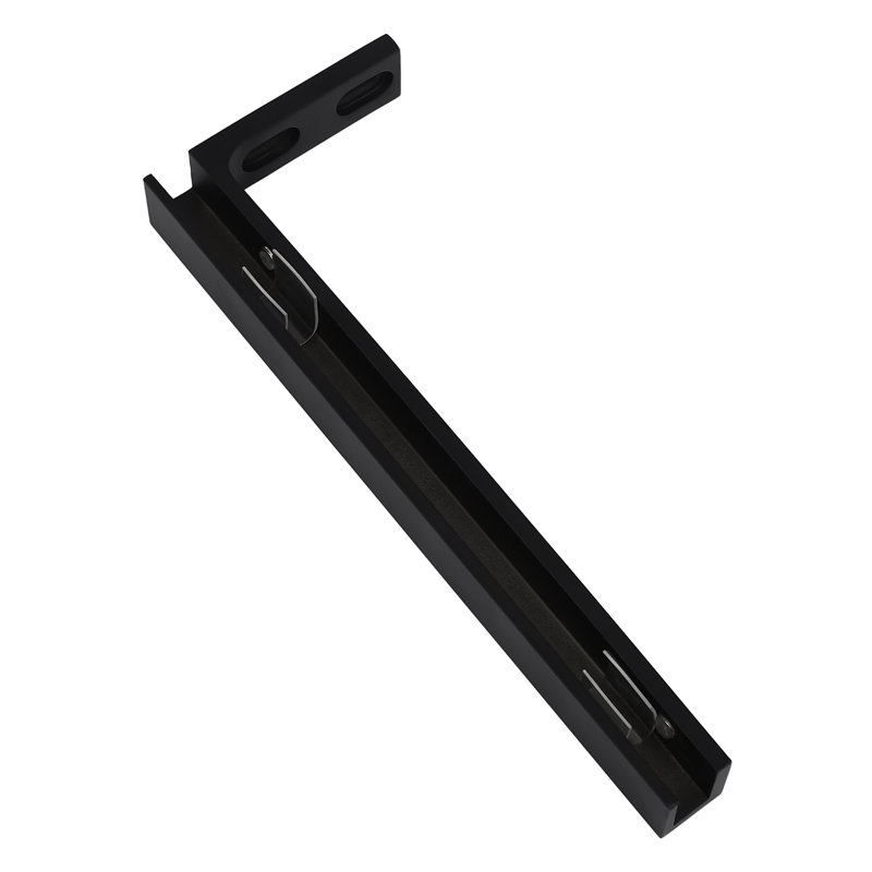 Mirror Black L-Shaped Mounting Bracket, Matte Black