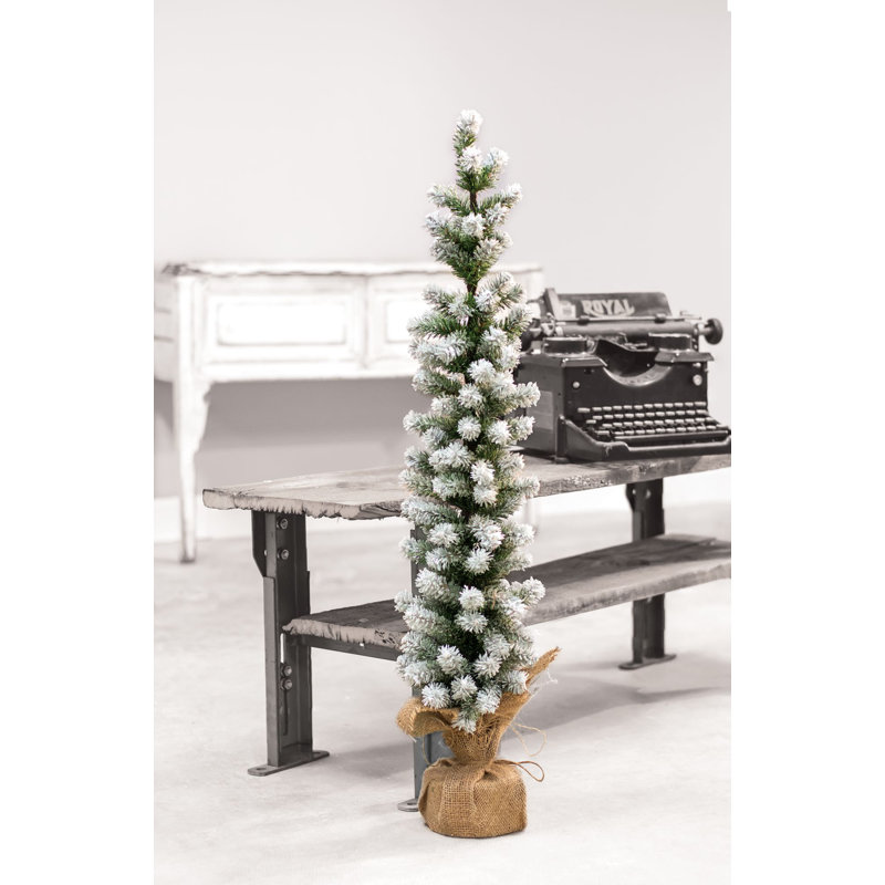 Arbre de noël artificiel pin vert bonhomme de neige avec base en toile jute, 3 pieds