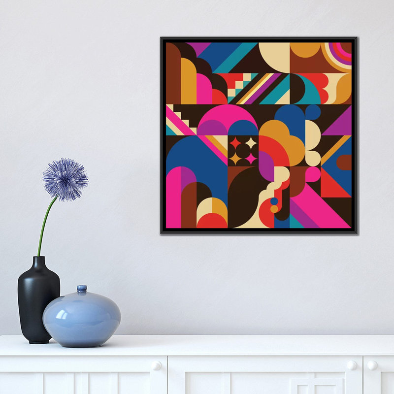 "67 "par Greg Mablement -" Impression sur toile ", H 18 po x l 18 po x P 1,5 po, Toile avec cadre noir, Pas de tapis