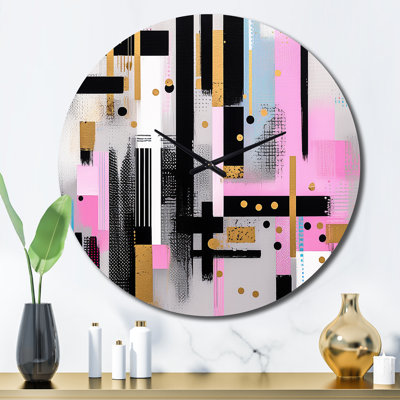 Horloge murale rose