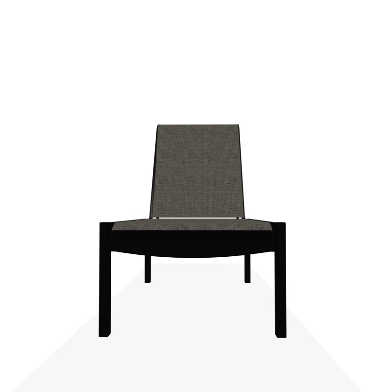 Chaise longue sans accoudoirs empilable en polymère avec accoudoirs Leeward, Noir, Tempête