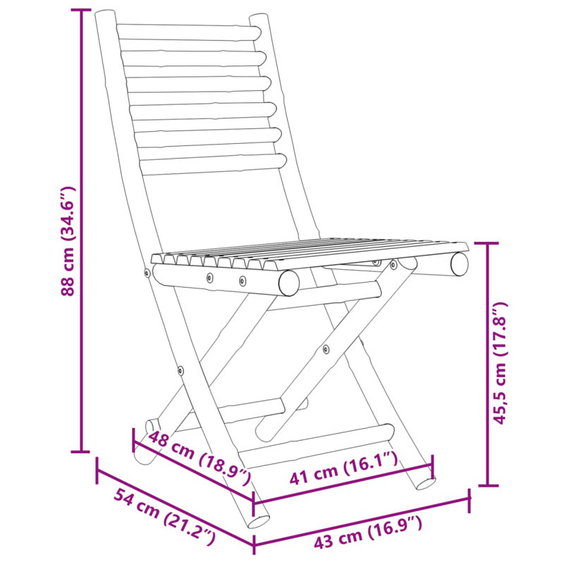 Chaises de patio pliantes vidaXL