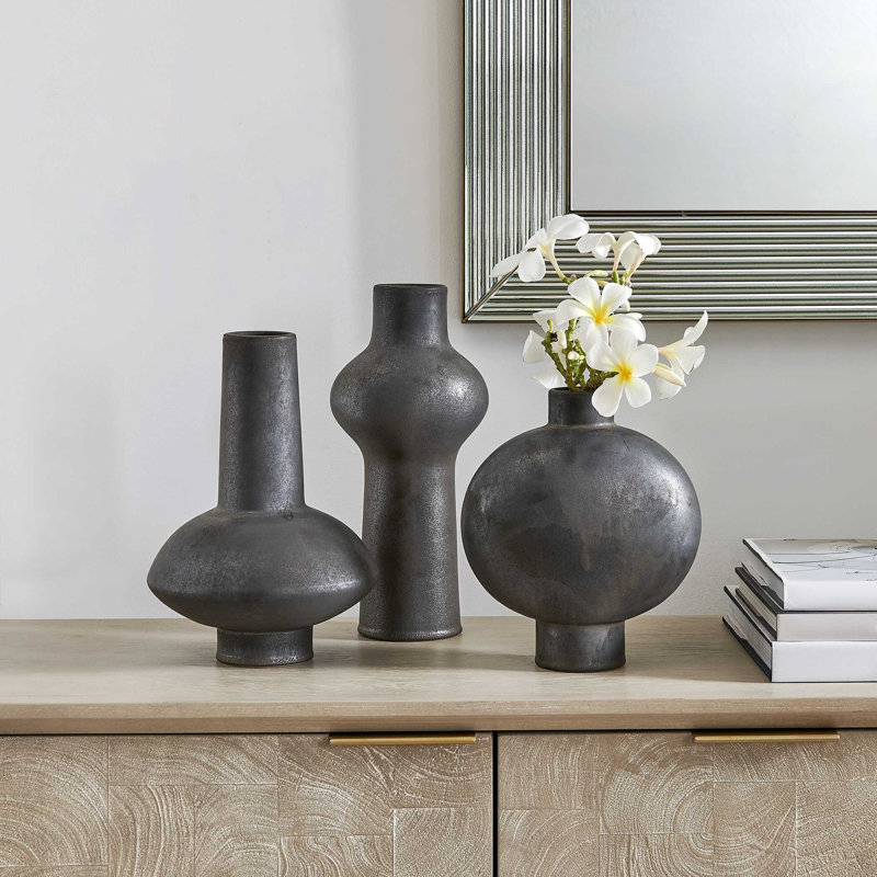 Uttermost Charcoal Bloom Indoor-Outdoor Vases