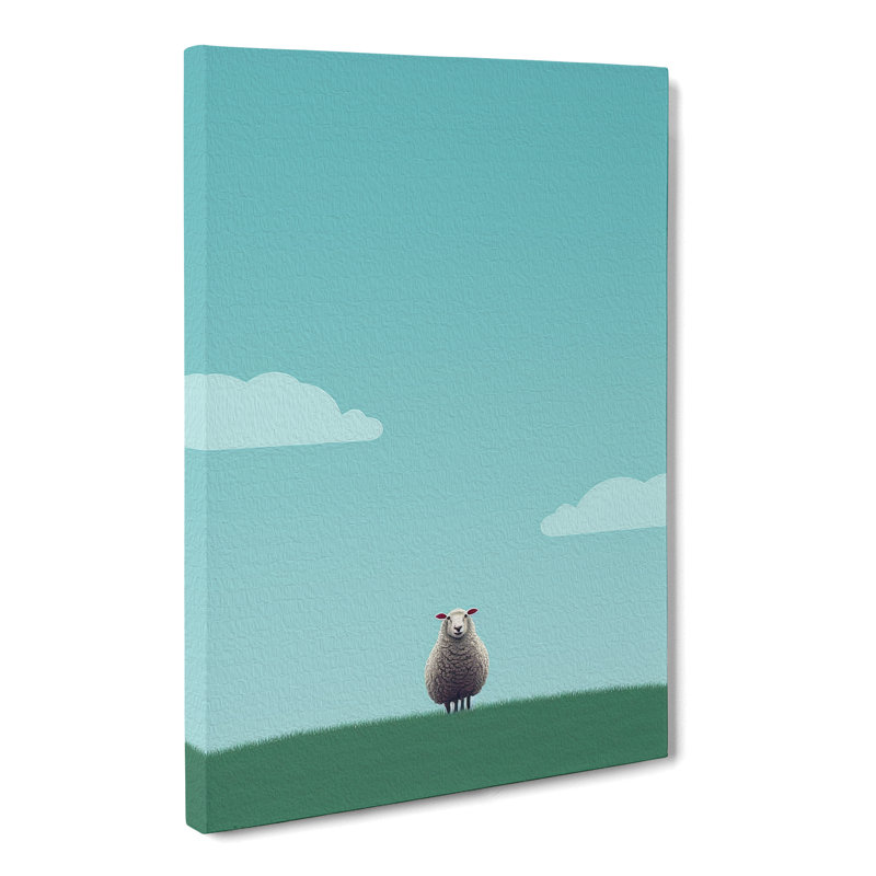 Sheep Minimalism - No Frame Print, 76cm H x 50cm W x 3cm D