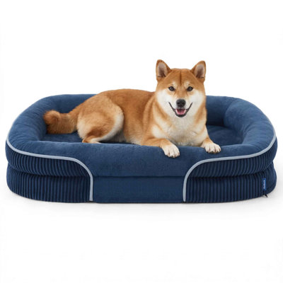 Bedsure Orthopedic Dog Beds Large Sized Dog - 360° Oval Bolster Large Dogs Bed for Senior Dogs with Waterproof Washable Cover, Big Comfort Pet Sofa Couch with Ultra-Soft Fleece