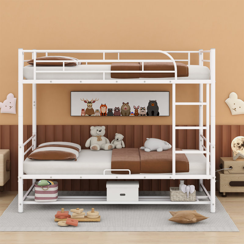Lit superposé en métal Manter Kids, Blanc, Simple