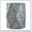 16 x 14 x 18 po, tabourets de jardin hexagonaux, table d'appoint unique Capiz, noir / blanc