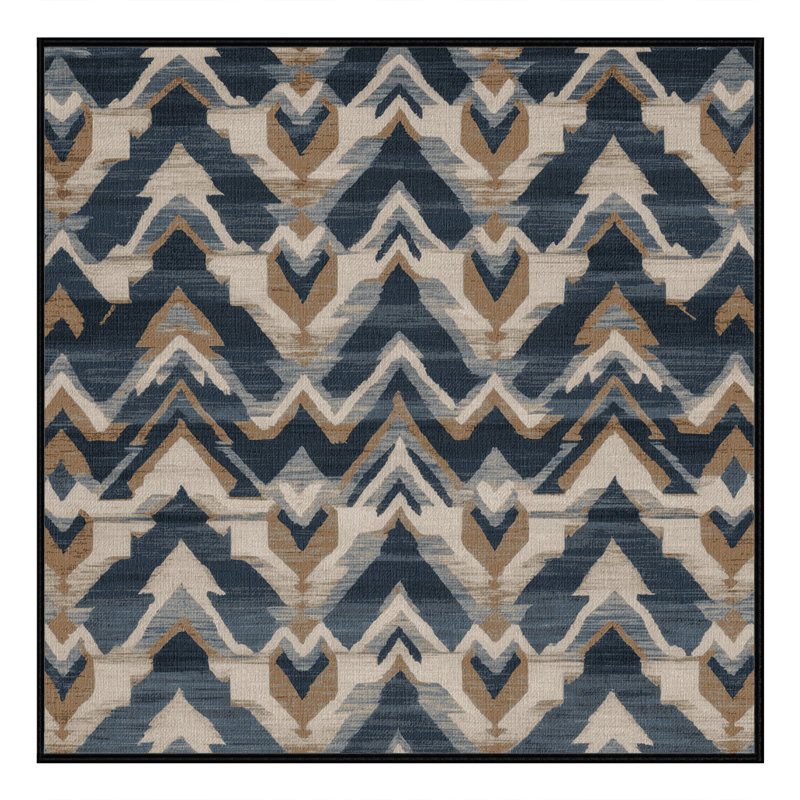 Tapis persan gris lavable à la machine, Carré 3 pi
