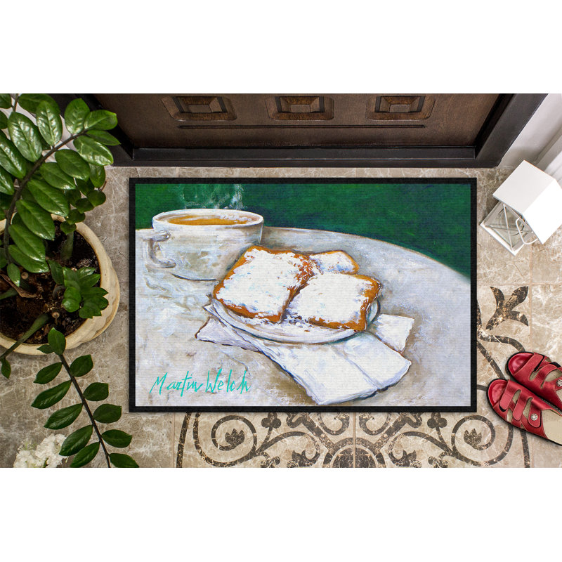 Beignets à déjeuner de plaisir 36 po x 24 po tapis de porte extérieur antidérapant Bott