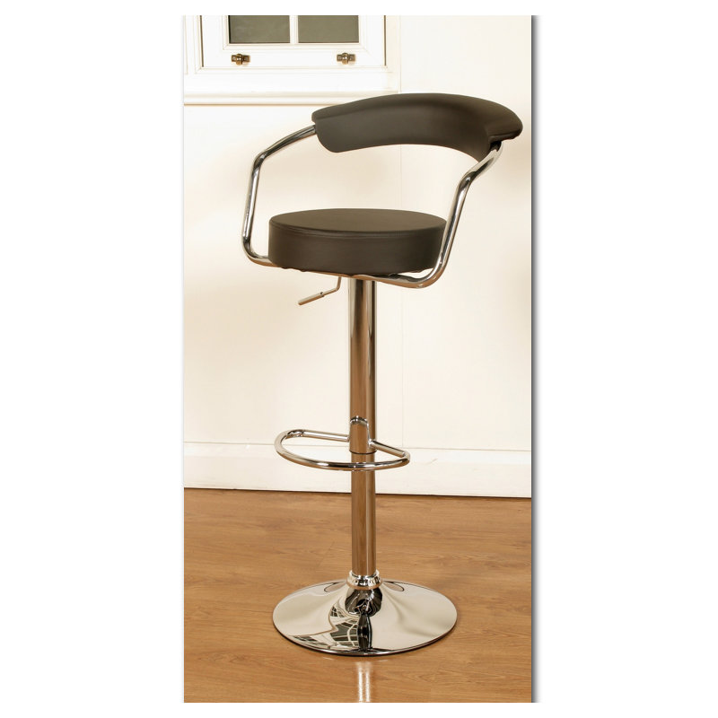 Swivel Upholstered Adjustable Height Counter Stool, Brown