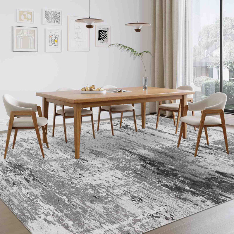 Abstract 160cm X 230cm Area Rug, Grey