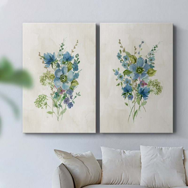 Bouquet de toiles bleues I-Premium Gallery - Prêt à accrocher, H 12 po x l 16 po