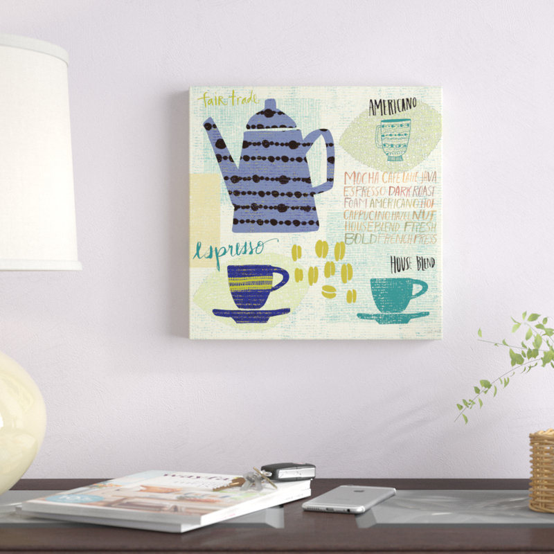 Modern Cafe I by Cheryl Warrick - No Frame Print on Canvas, 30cm H x 30cm W x 3.8cm D