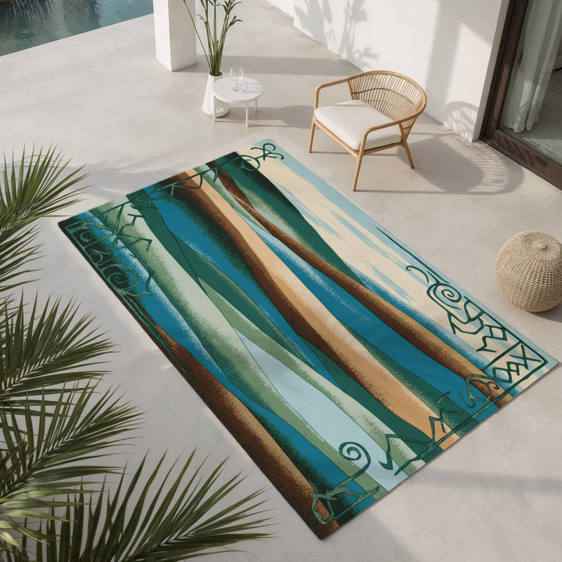 Tapis intérieur et extérieur Moonlit Peaks, Rectangle 1 pi 6 po x 2 pi 6 po