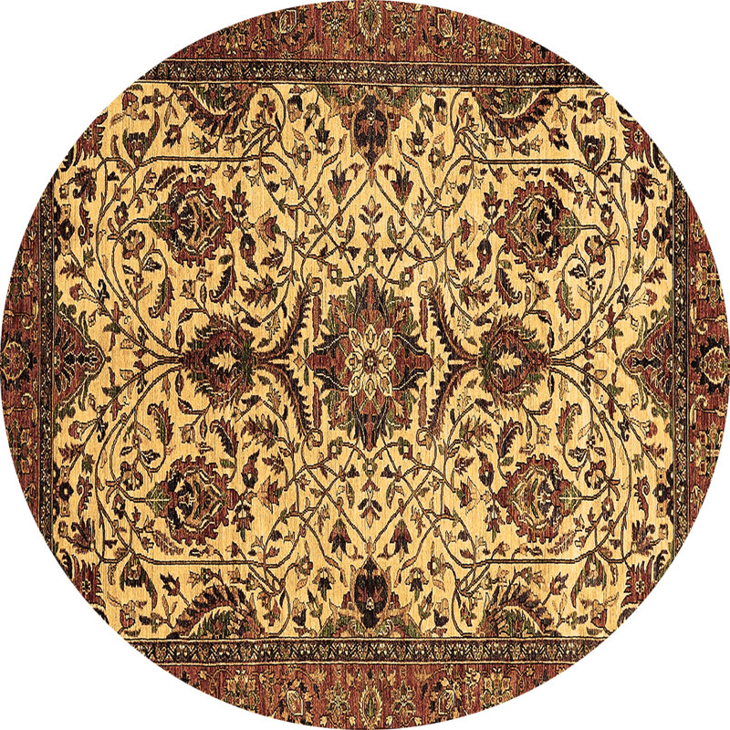 Washable Oriental Indoor Rug, Round 8'