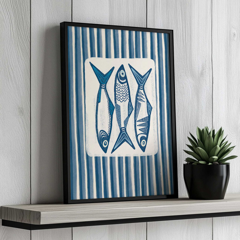 Reproduction d'art moderne sur la côte, "Sardines" par Alicia Bock, reproduction d'art sur toile, H 48 po x l 36 po, Tanné