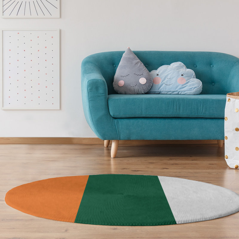 Chenille Indoor Rug, Round 5'