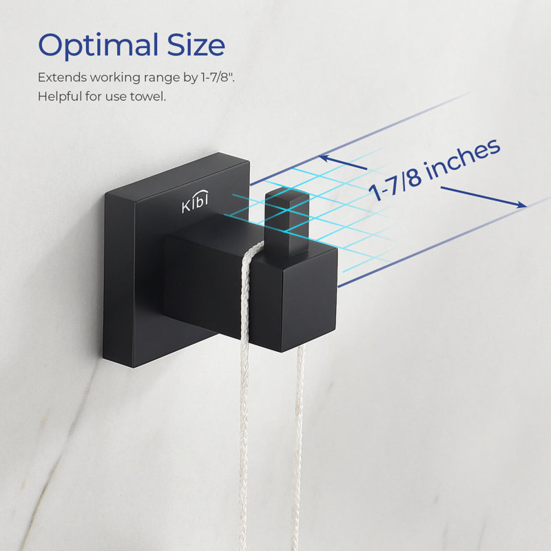 Wall Mounted Robe Hook, Matte Black