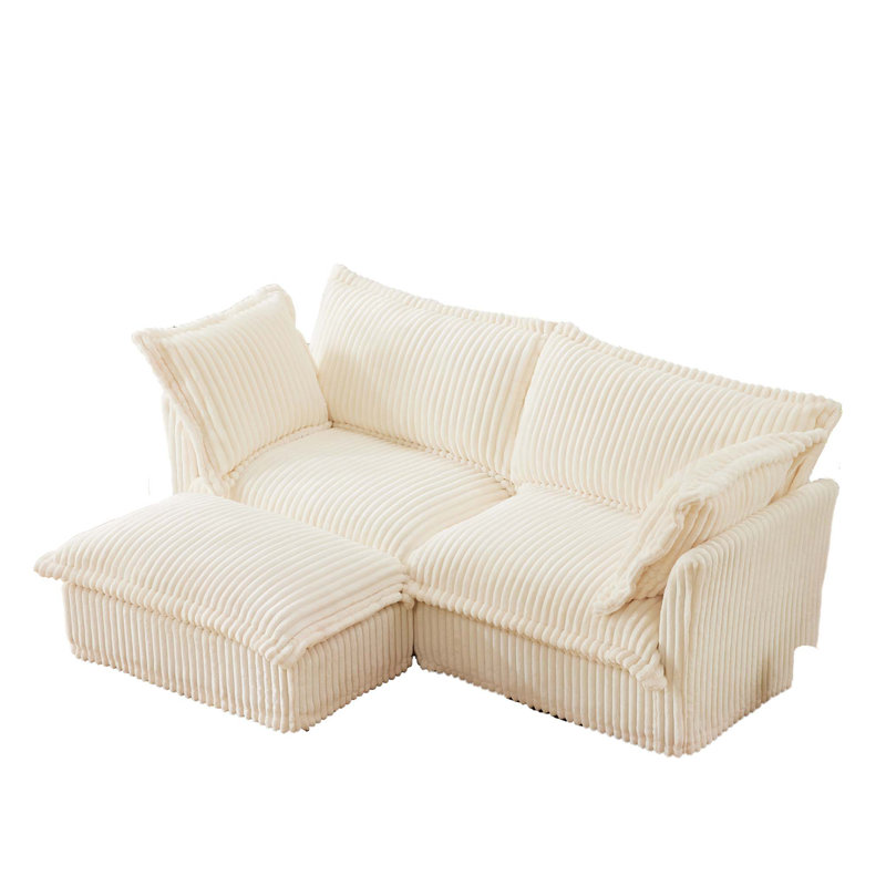 Canapé modulaire convertible polyvalent avec coussins détachables et repose-pieds pour la détente