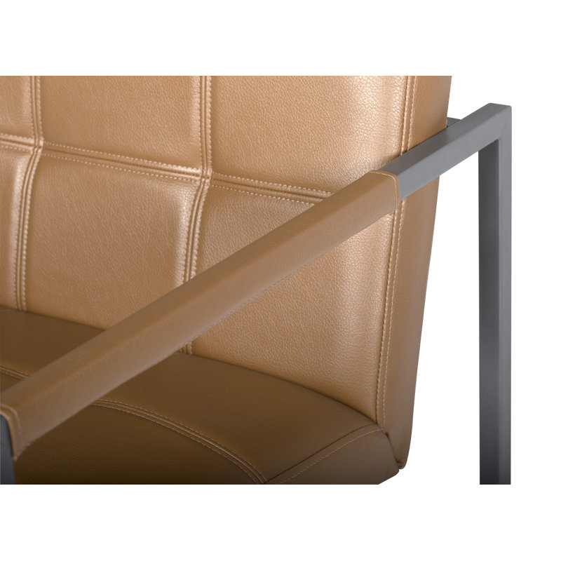 Holbeach Faux Leather Armchair, Caramel Faux Leather