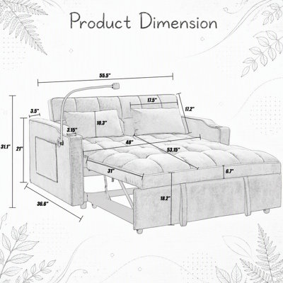Canapé-lit pliable et polyvalent doté de fonctionnalités avancées pour un confort optimal