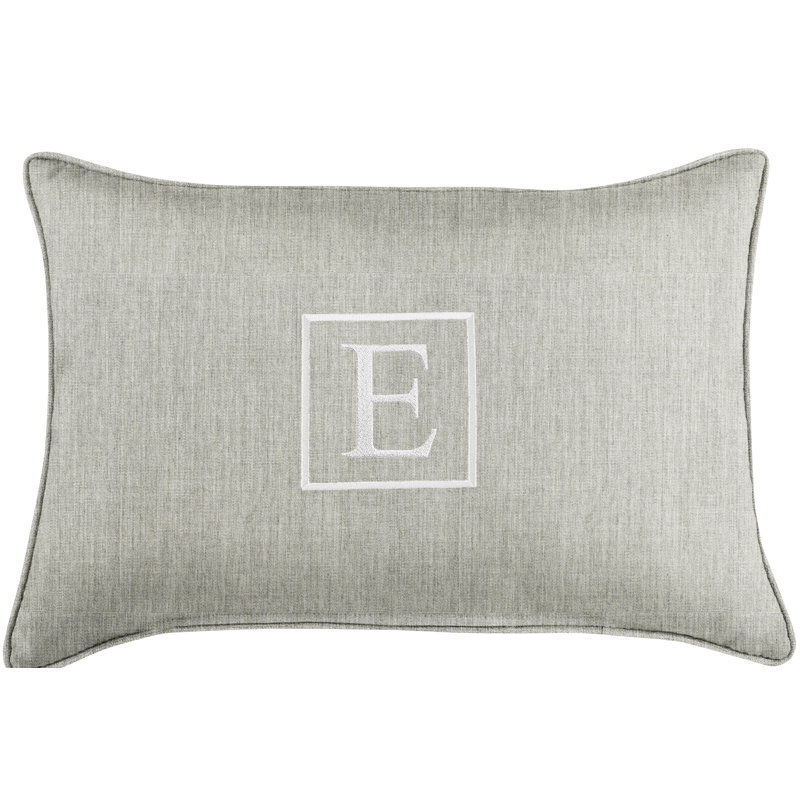 Kerrell Embroidered Sunbrella® Outdoor Throw Pillow, Granite Gray, E
