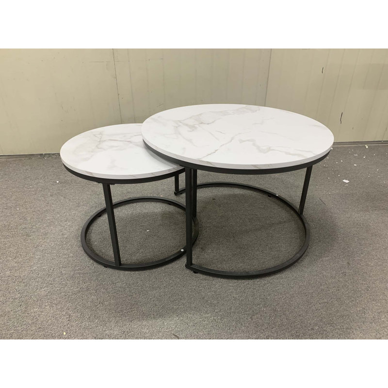 Ensemble de 2 tables basses gigognes, Blanc