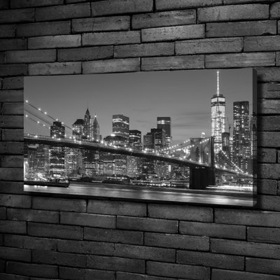 Manhattan By Night - Wrapped Canvas Print
