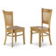 L'ensemble de salle à manger 3 pièces comprend 1 table de salle à manger en bois et 2 chaises Mid-Century en chêne avec dossier à lattes - finition chêne-1049015687-1049015688-1049015690