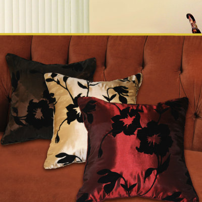 Silky Floral Design Throw Pillow