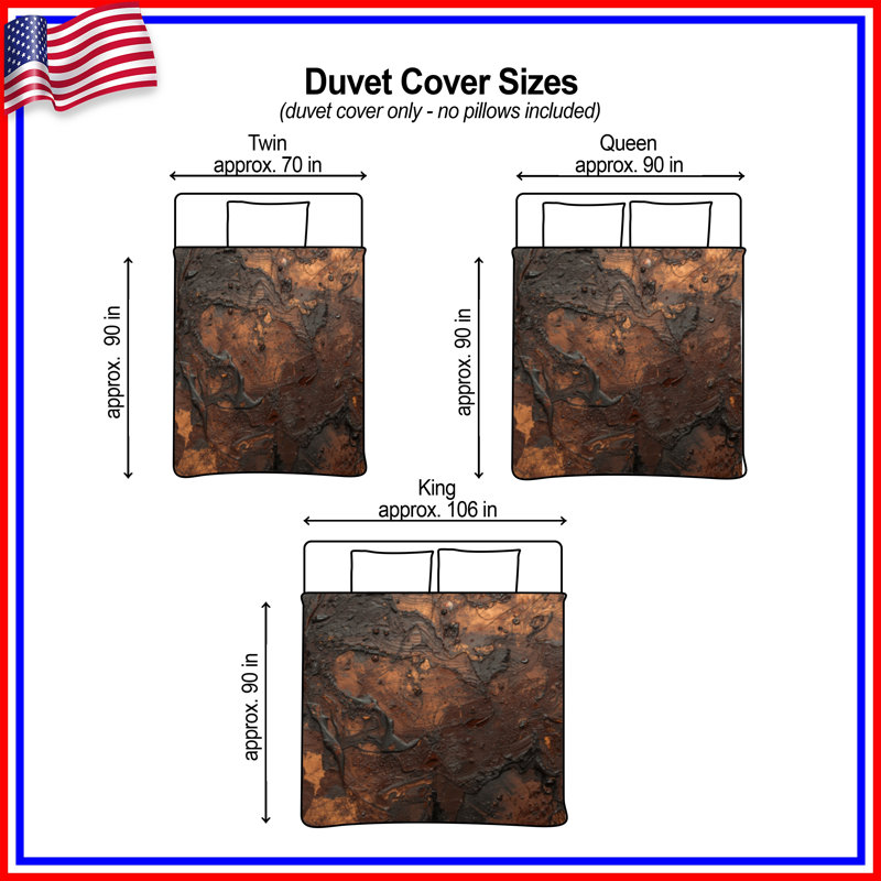 Textured Copper Surface Duvet Covers, Queen