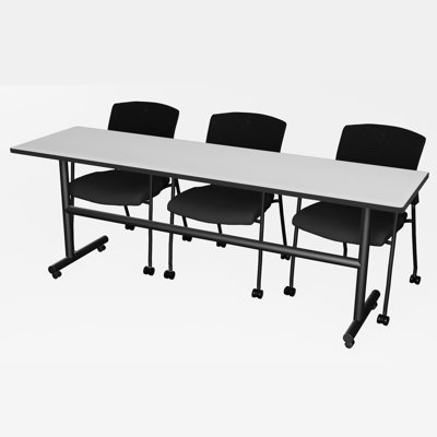 Aubin Rectangle Flip Top Training Table and Chair Set