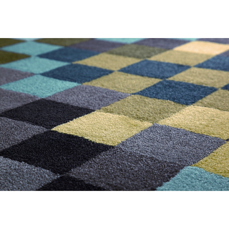 Pixel Geometric Hand Woven Area Rug, Rectangle 70 x 140cm