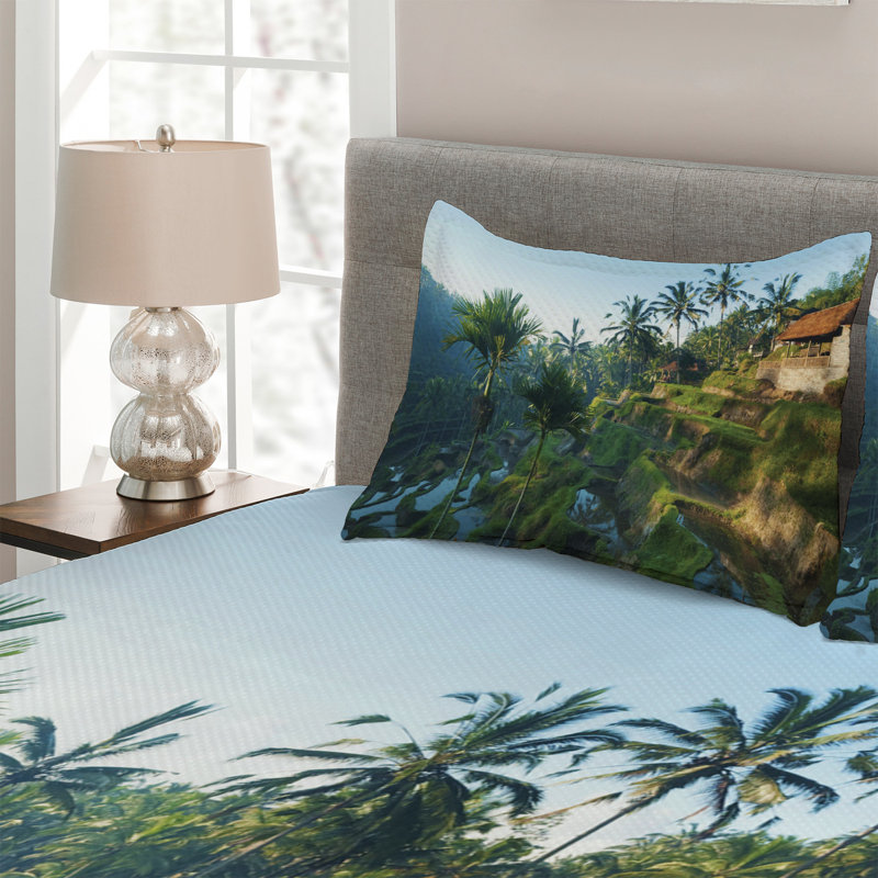 Rustic Polyester Coverlet, Queen Bedspread + 2 Shams