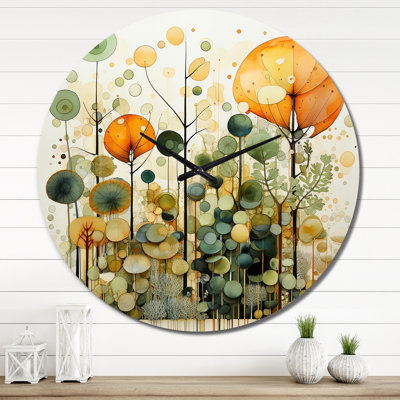 Horloge murale Green Orange Harmonious Balance II