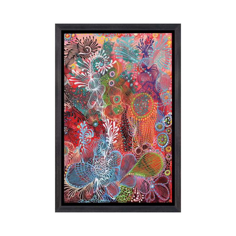 «Nature II» par Noemi Ibarz - impression d'art graphique, H 40 po x l 26 po x P 1,5 po, Toile avec cadre noir patiné