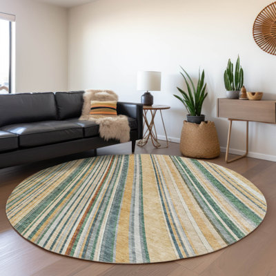 Chayden Washable Striped Indoor / Outdoor Rug