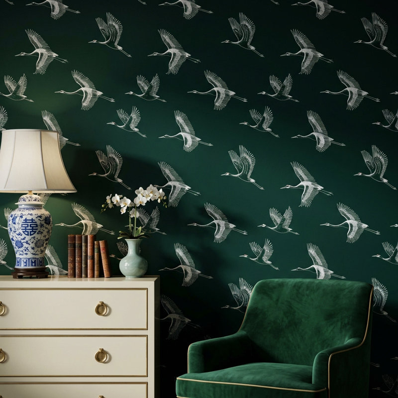Papier peint Cranes, Non tissé, non collé
