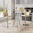 Round Coffee Table, Dining Table Set of 1, Modern Kitchen Glass Table, 31.5" Round Tempered Glass BAR Table top,Clear BAR Table Metal Legs for Small Spaces, Bistro Pub, Cafe-70815876