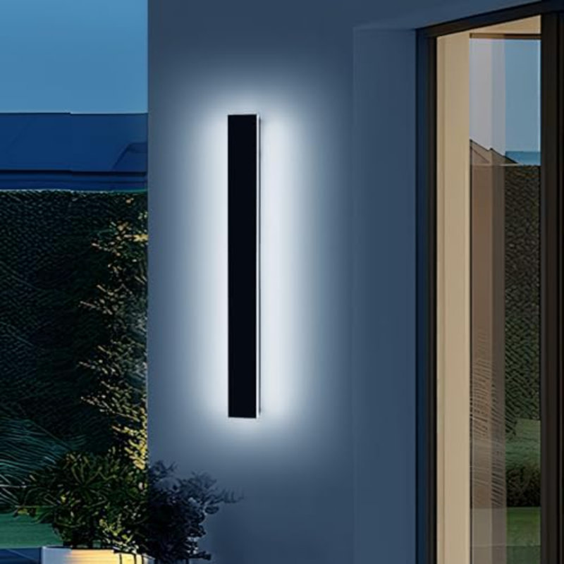 Applique murale d'extérieur moderne de 47 pouces, éclairage extérieur à intensité variable à DEL 3000K-6000K, IP65 imperméable, luminaire minimaliste pour garage pour les couloirs de maison avec télécommande
