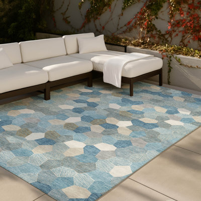 Tapis géométrique intérieur / extérieur lavable à la machine Chantille ACN2573