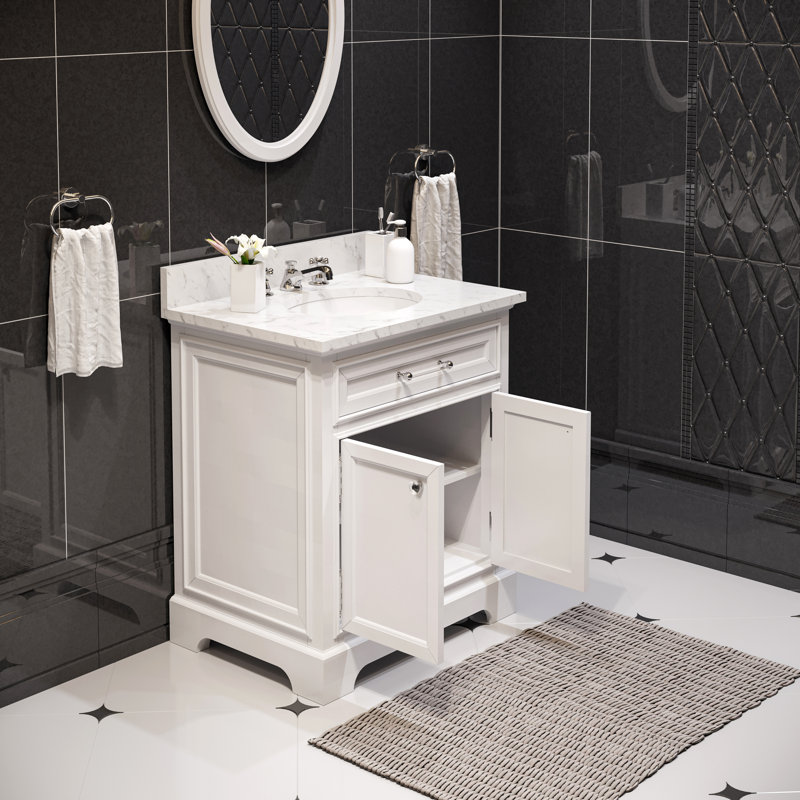 Derby 24" Single Sink Bathroom Vanity Set with Mirror, White
