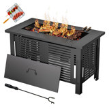 Chanade Rectangle Iron Wood Burning Smokeless Outdoor Fireplace with Lid