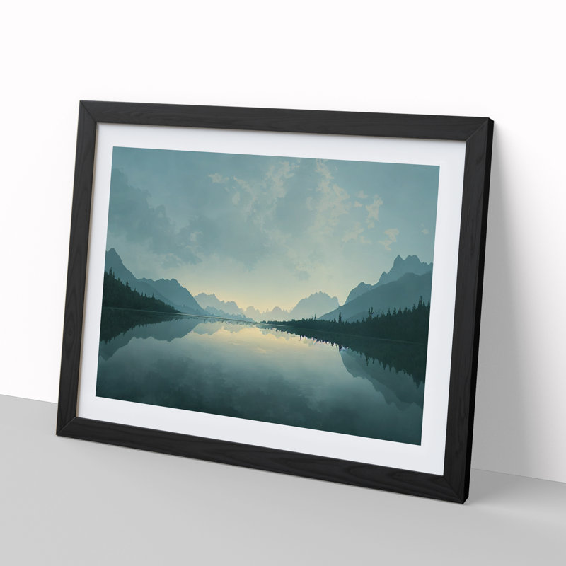 Mountain Lake Reflection Vol.3 - Framed Print, Black Framed, 46cm H x 64cm W x 2cm D